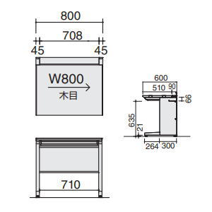 コクヨ KOKUYO iSデスクシステム スタンダードテーブル 平デスク 平机 センター引出し付き W800 x D600 x H720mm SD-ISN86CLS-NN [3]