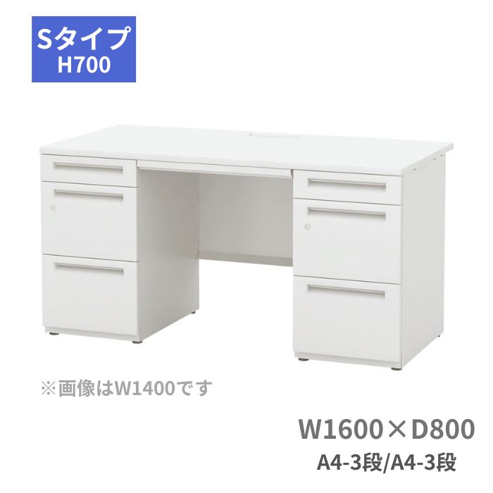 Rakuten - 内田洋行 ウチダ UCHIDA スカエナ SCAENA Sタイプ 両袖デスク 両袖机 A4-3段・A4-3段 W1600×D800×H700mm 5-116-119