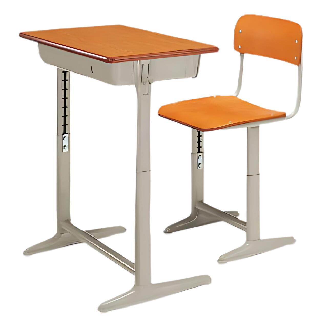 コクヨ KOKUYO 学校机+椅子セット 旧JIS可動式 生徒用デスク 学習机 学校用机 学校イス 学習椅子 勉強用椅子 T字脚 天板：W600×D400ミリ ...