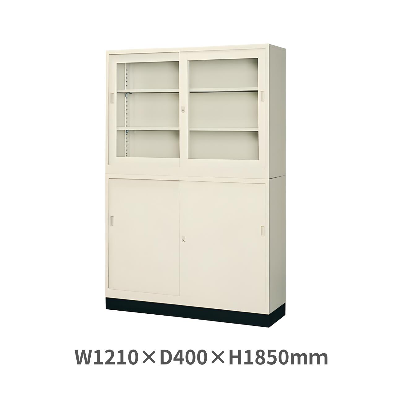 Rakuten - スチール書庫 上下組 ベース・連結金具付き W1210×D400×1850mm 生興 43定番セット G-43SG+G-43SS+43B