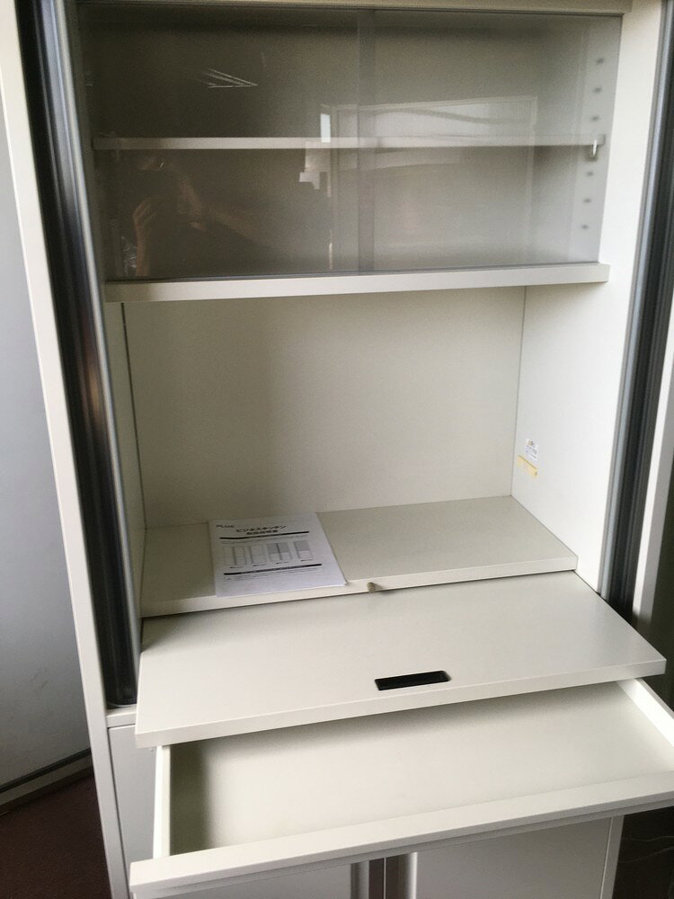 【中古】 プラス ビジネスキッチン W900,D450,H1800ミリ エルグレー色 BK-950 [2]