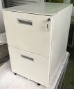 【中古】 トヨ 2段ワゴン W400,D585,H620ミリ 【鍵2本付き】
