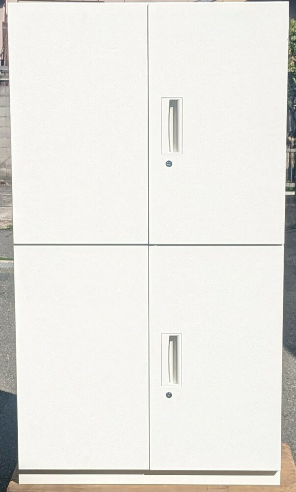 Rakuten - 【中古】 ダイシン工業　両開き書庫上下組V845-07H　ホワイト色　それぞれ鍵1本付き W800,D450,H1430ミリ