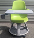 【中古】 Steelcase ミーティングチェア Nodeサイドテーブル付(カップホルダー付)ライトグリーン(ワサビ)