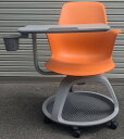 【中古】 Steelcase ミーティングチェア Nodeサイドテーブル付(カップホルダー付)オレンジ(シトロン)