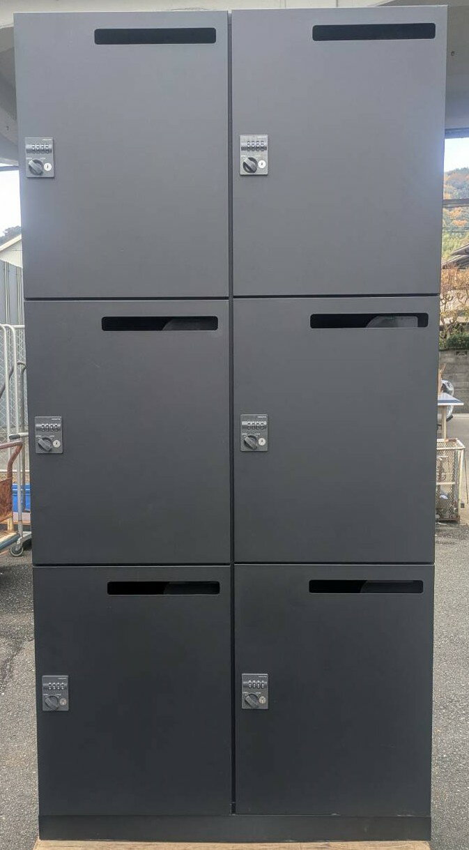 乐天商城 - 【中古】 コクヨ 6人用パーソナルロッカー ダイヤル錠タイプ ブラック(艶消し) W900×D450×H1810mm BWU-RN62XM79E6A 【北海道、沖縄や離島は配送不可です】＊4F