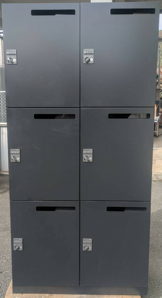 【中古】 コクヨ 6人用パーソナルロッカー ダイヤル錠タイプ ブラック W900×D450×H1810mm BWU-RN62XM79..