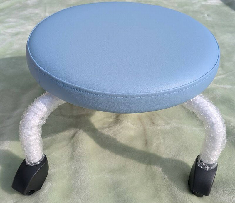 【わけあり アウトレット（訳あり）】オカムラ 低作業用スツールH250ミリ ライトブルー色