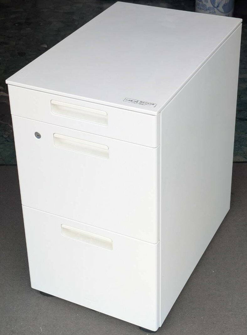 Rakuten - 【中古】 コクヨ 3段ワゴン W395,D602,H680ミリ ホワイト色 SD-GT46N3SAW【鍵1本付】