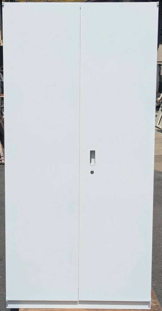 乐天商城 - 【中古】 クロガネ　両開き書庫JH-GU189H　ホワイト色A4ファイル5段収納対応タイプW900,D450,H1860ミリ　鍵2本付き