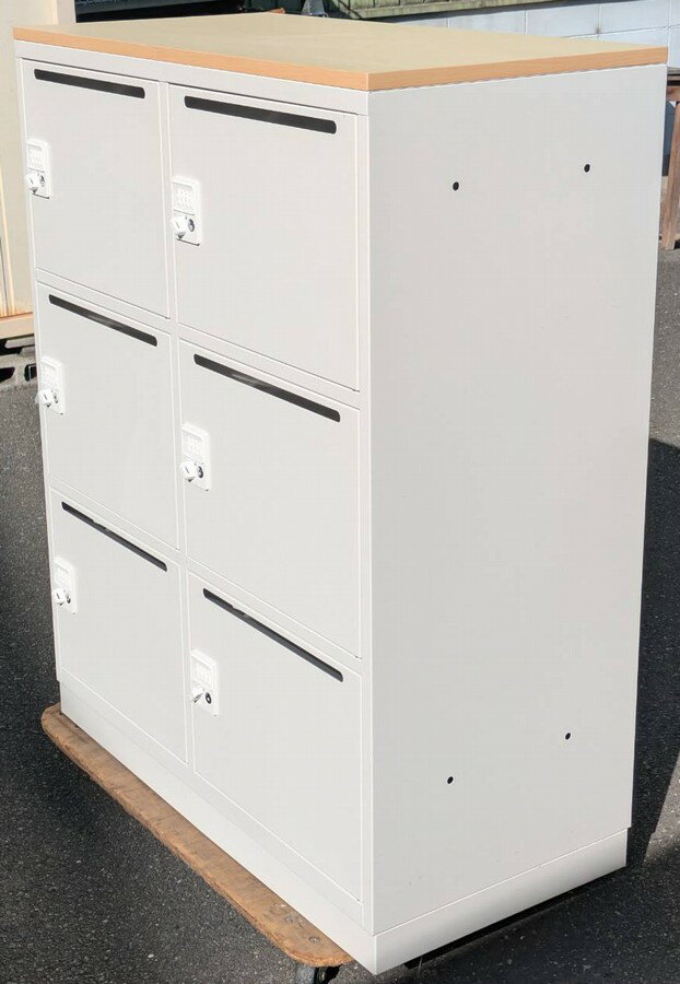 Rakuten - 【中古】 井上金庫 6人用パーソナルロッカー （ダイヤル錠）天板付き W900, D450, H1130mm