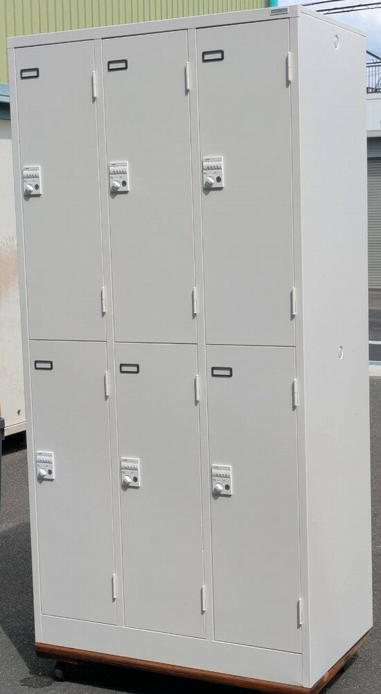 乐天商城 - 【中古】 ライオン事務器 6人用ロッカー ダイヤル錠タイプ（ダイヤル検索キー付き） W900×D515×H1790mm KL-76-ND-W