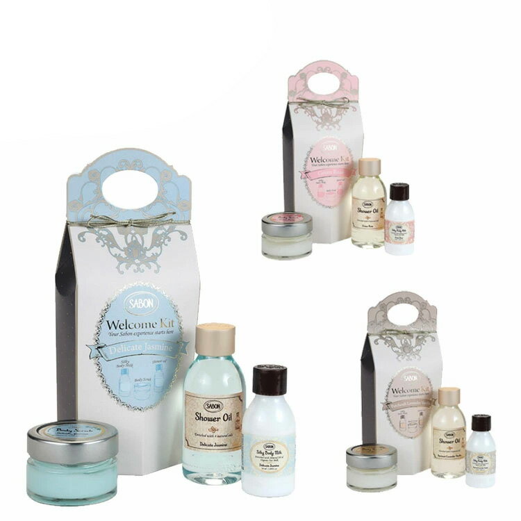 サボン SABON ウェルカムキット ボディスクラブ スクラブ シャワーオイル デリケートジャスミン ギフト ギフトセット プレゼント ミニサイズ 身体 香り ボディケア 角質 ボタニカルオイル 透明感 ツヤ ローズ バニラ ジャスミン レディース おしゃれ かわいい ギフト 父の日のサムネイル