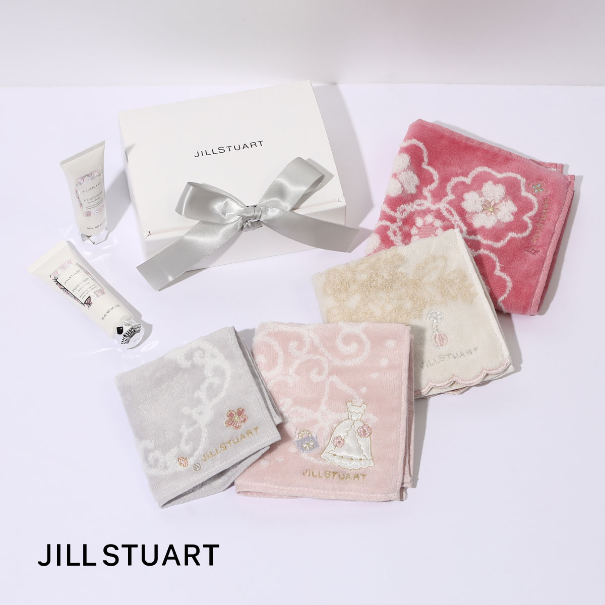 ジルスチュアート ジルスチュアート JILLSTUART ハンカチ ハンドクリーム セット ミニタオル ハンドタオル ホワイトフローラル ブランド ハンドケアセット ギフト ブランド ハンドケア コスメ ギフトセット プレゼント レディース 女性