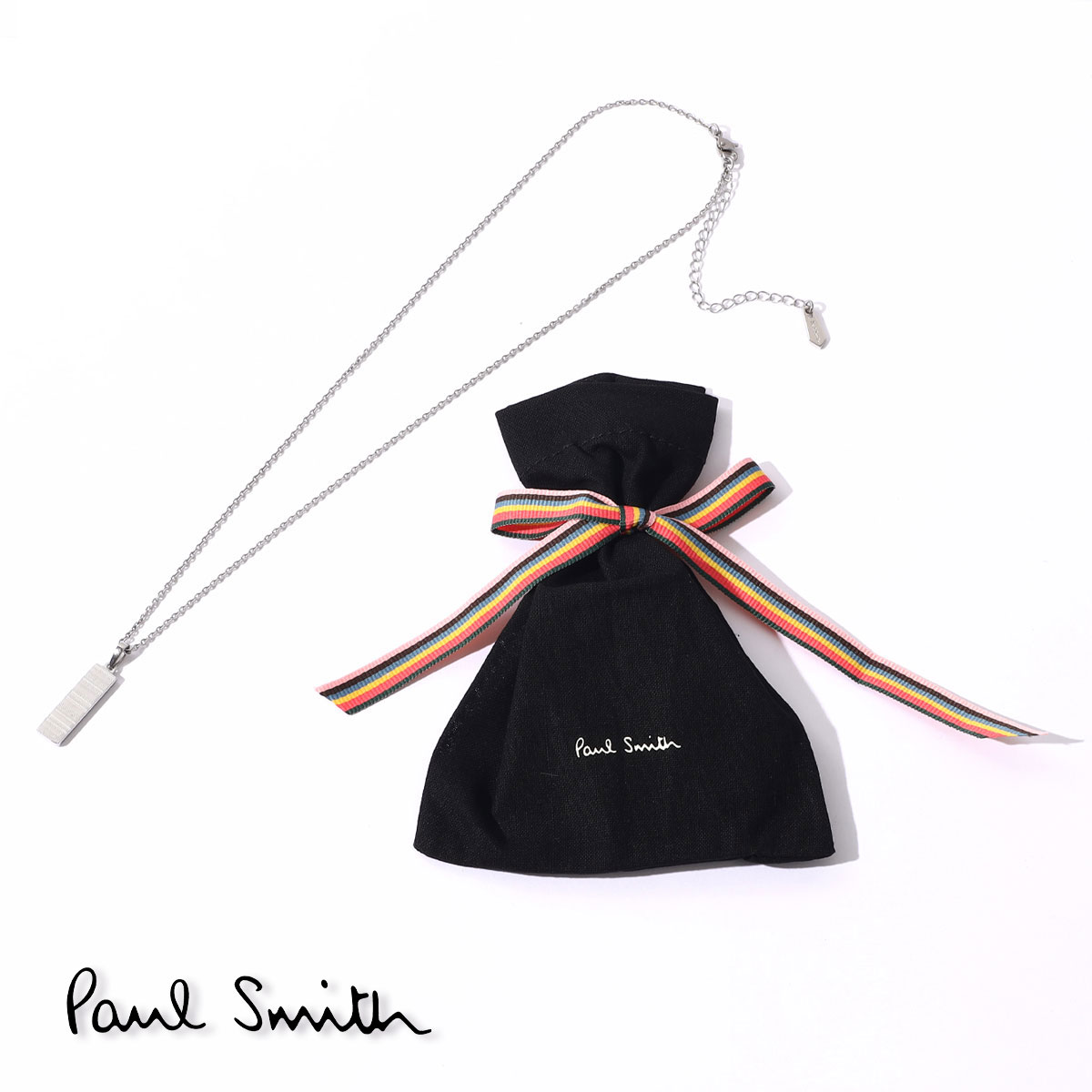 ポールスミス ポールスミス paul smith ネックレス メンズ ステンレス 50cm オシャレ 大人 チェーン ロング アジャスター アクセサリー ブランド 付け 外し