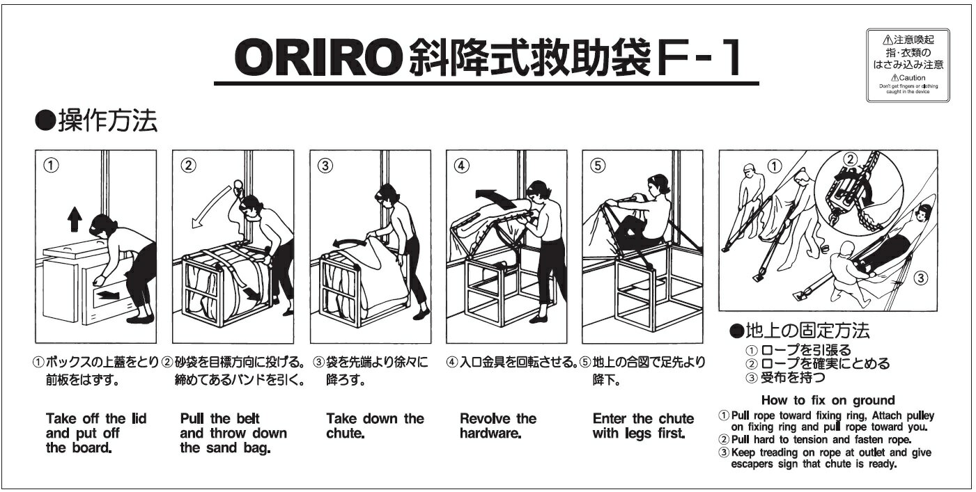 A-14　ORIRO斜降式救助袋F-1型　使用法