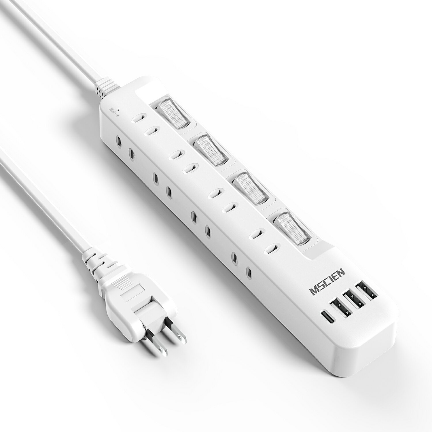 【MSCIEN】 電源タップ usb付き 8個AC口 1個usb-c 3個usb-a 延長コード 2m 雷ガード usb コンセント タップ oaタップ スイッチ付き 壁掛け たこあしコンセント テーブルタップ マルチタップ スイングプラグ おしゃれ 2M/3M/5M