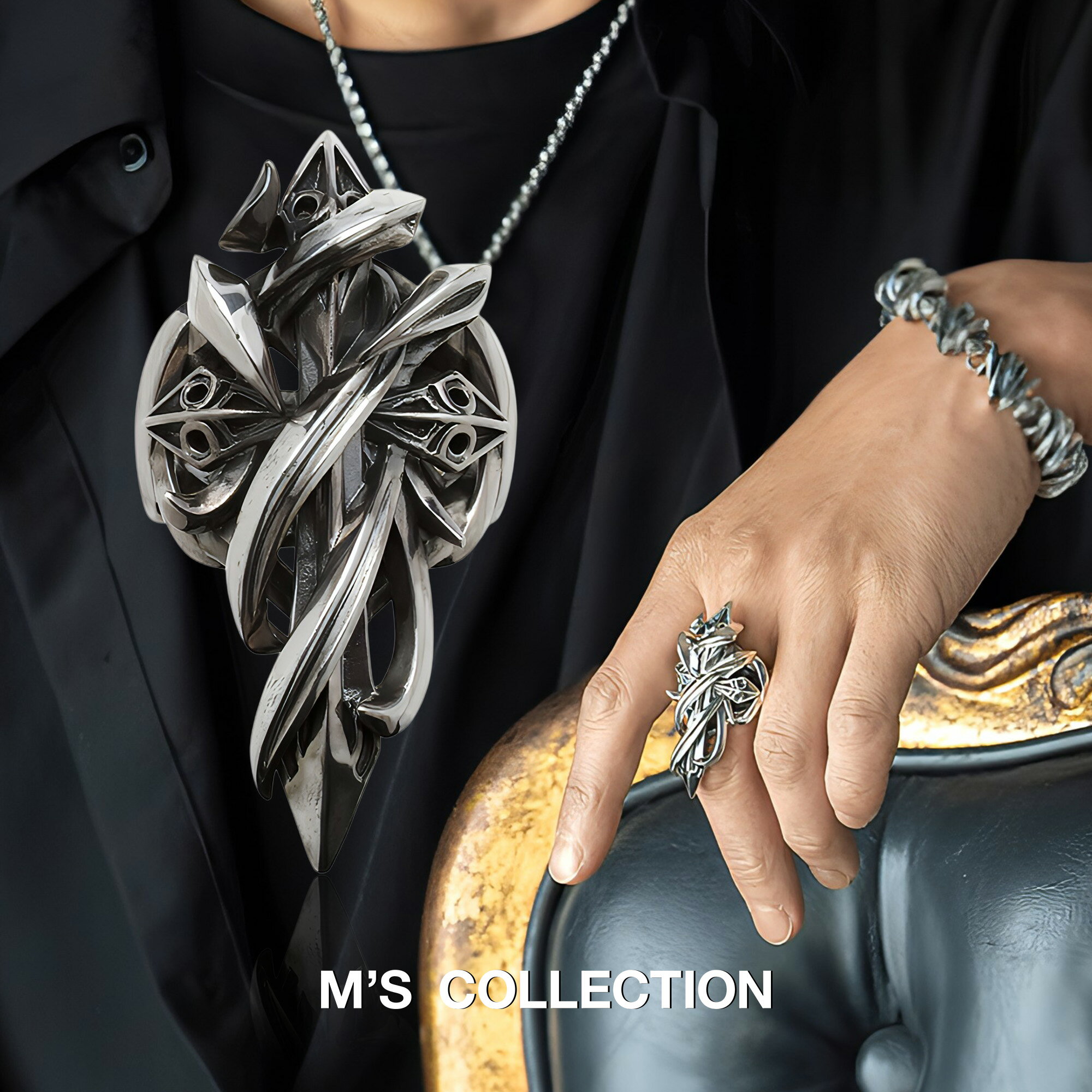 【公式エムズコレクション】【直営店】【M's Collection】TENTACLES CROSS RING L