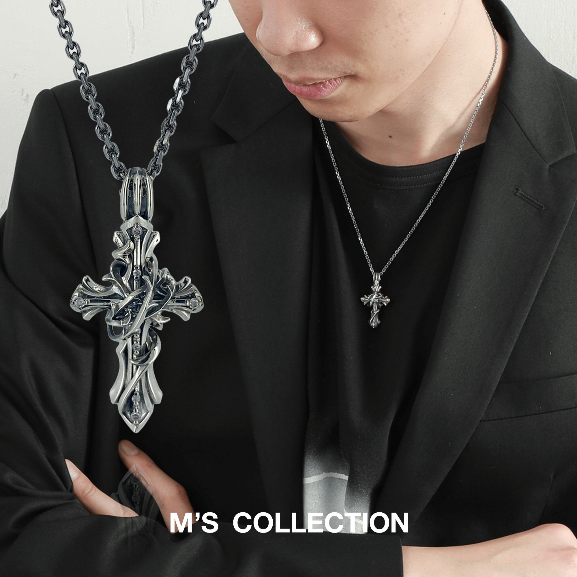 樂天商城 - 【公式エムズコレクション】【直営店】【M's Collection】THORN CROSS DIAMOND PENDANT M