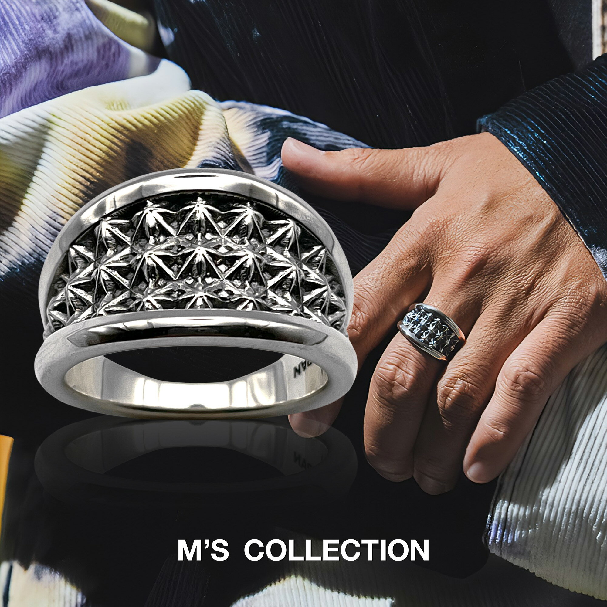 Rakuten - 【公式エムズコレクション】【直営店】【M's Collection】【35周年記念特別モデル】TRIPLE X STUDS V BAND RING