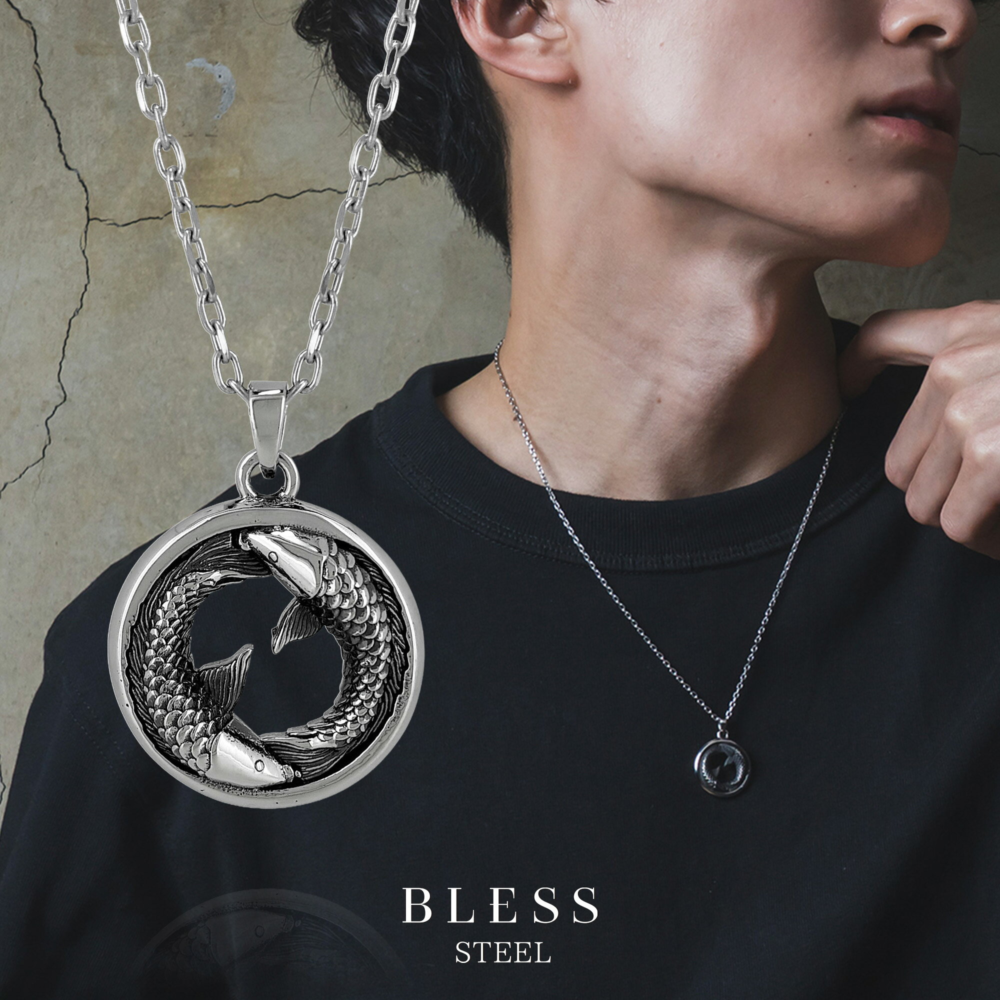 Rakuten - KOI Circle Pendant - コイ サークルペンダント【ステンレス ネックレス メンズ レディス BLESS ブレス】