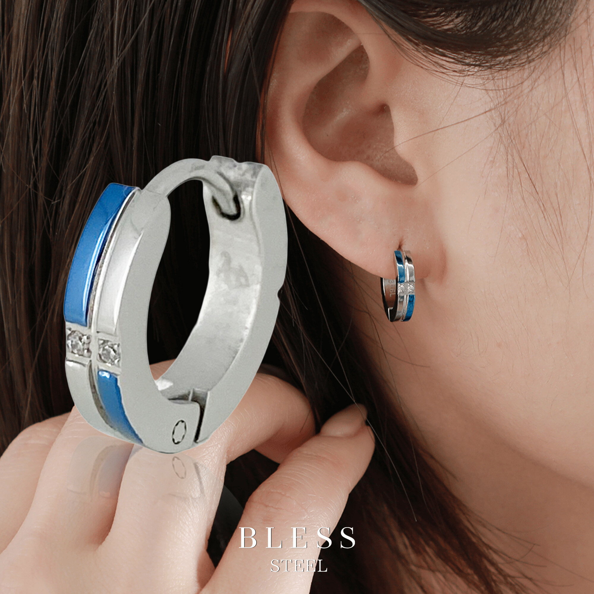 フープピアス(片耳用)【ステンレス ピアス メンズ レディース BLESS ブレス】