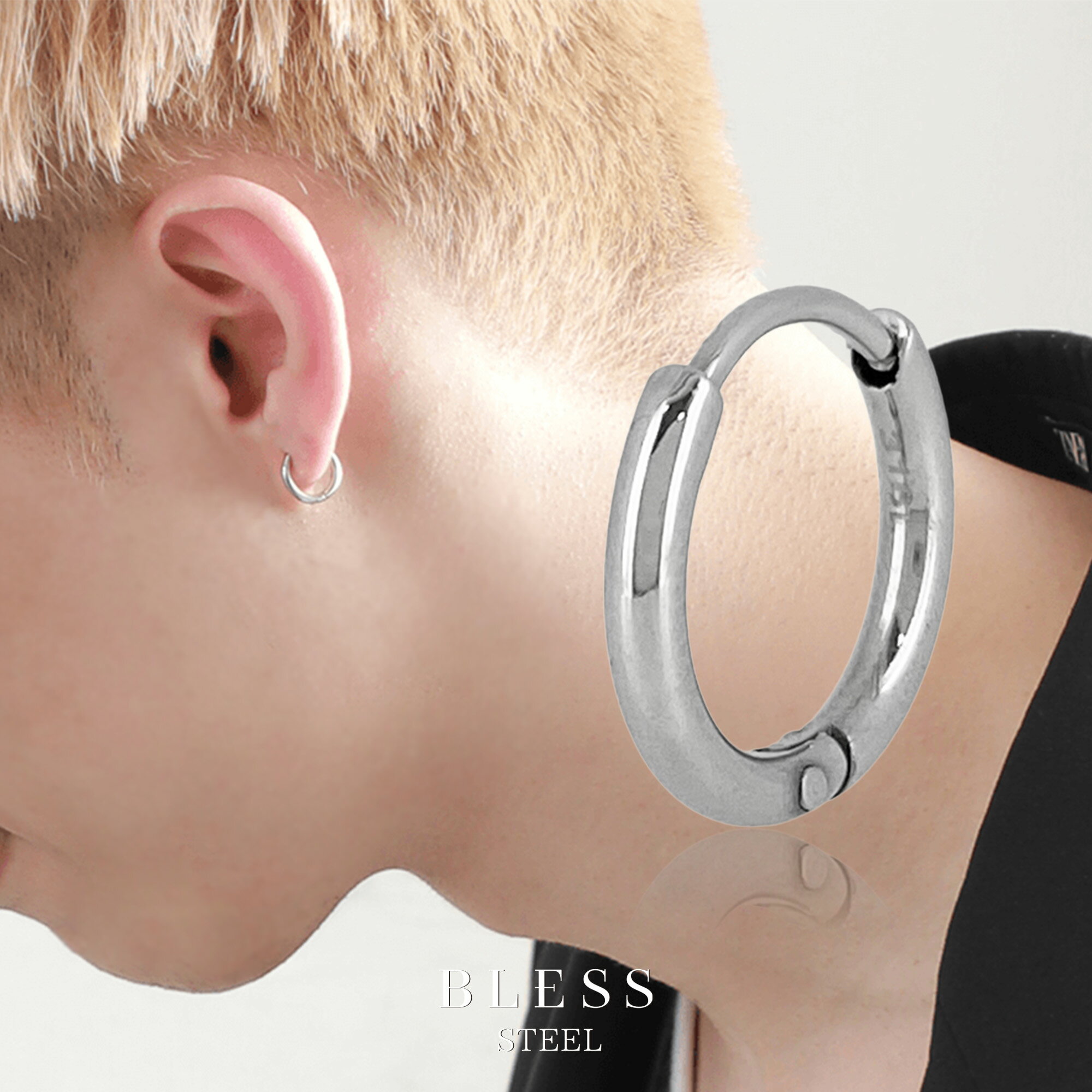 フープピアス(片耳用)【ステンレス ピアス メンズ レディース BLESS ブレス】