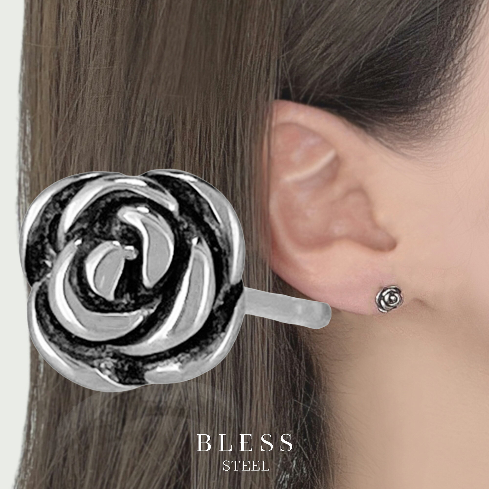 ローズピアス(片耳用)【ステンレス ピアス レディース メンズ BLESS ブレス】