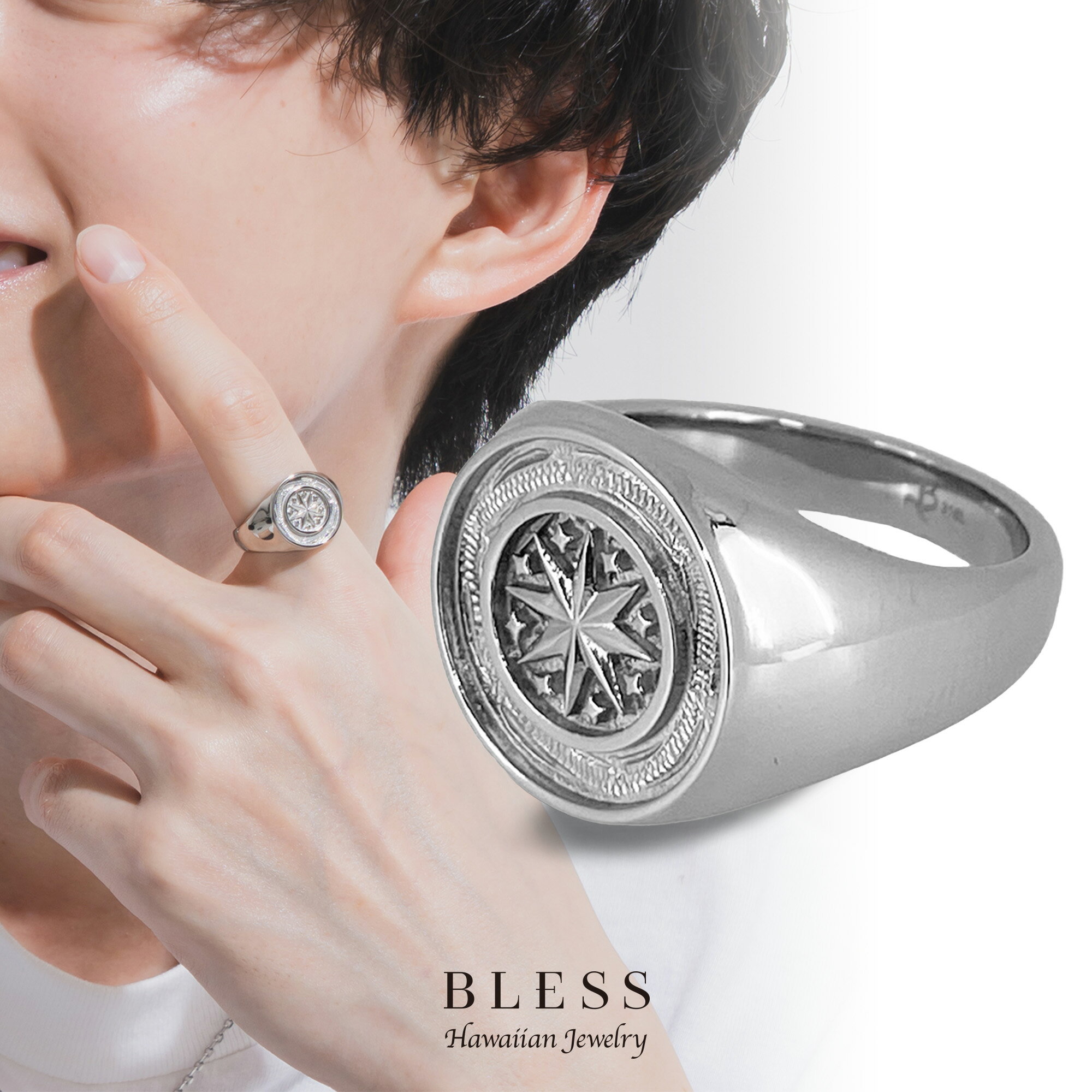ハワイアンジュエリーリング【ステンレス リング メンズ BLESS ブレス ハワイアンジュエリー】