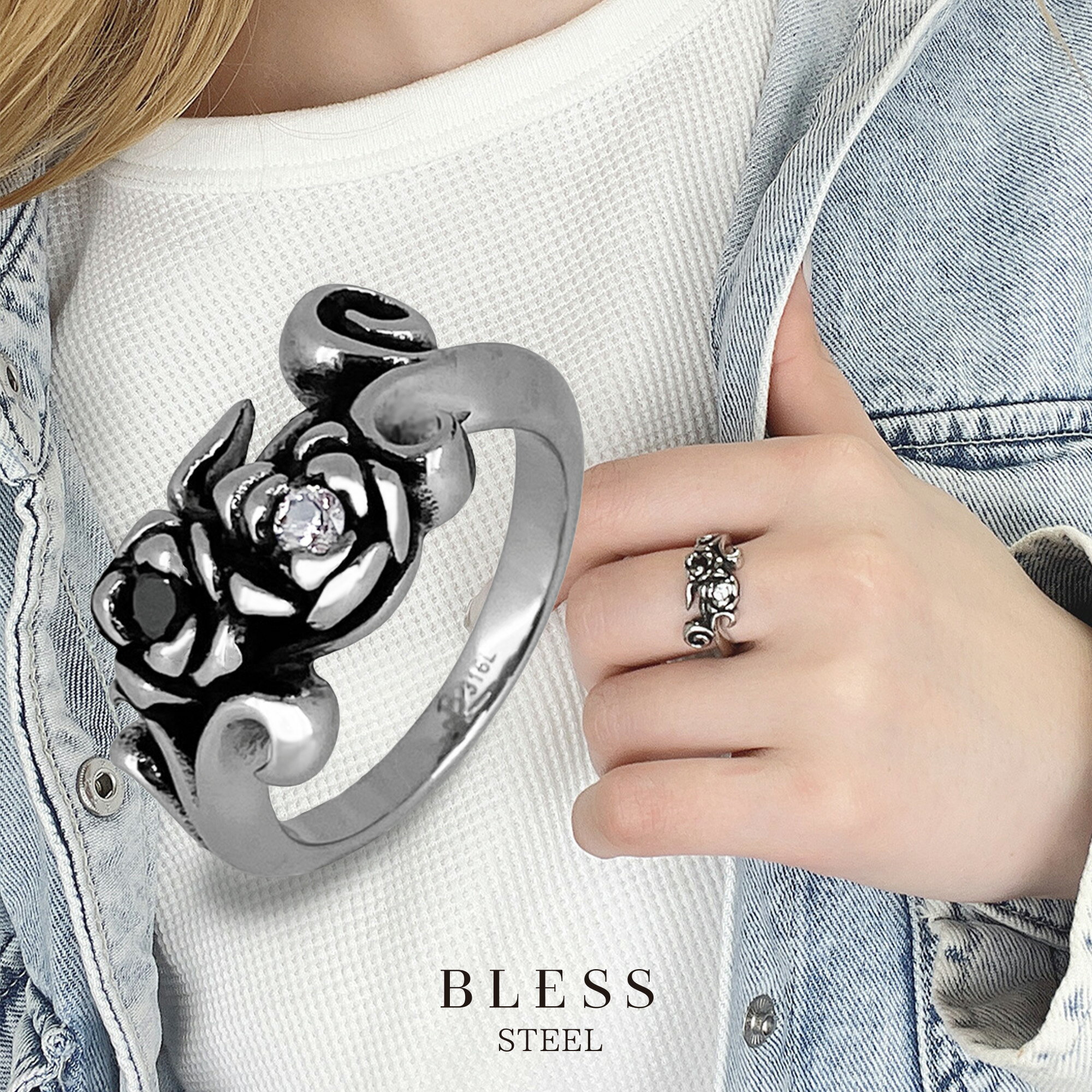 ローズリング【ステンレス リング メンズ レディース BLESS ブレス】