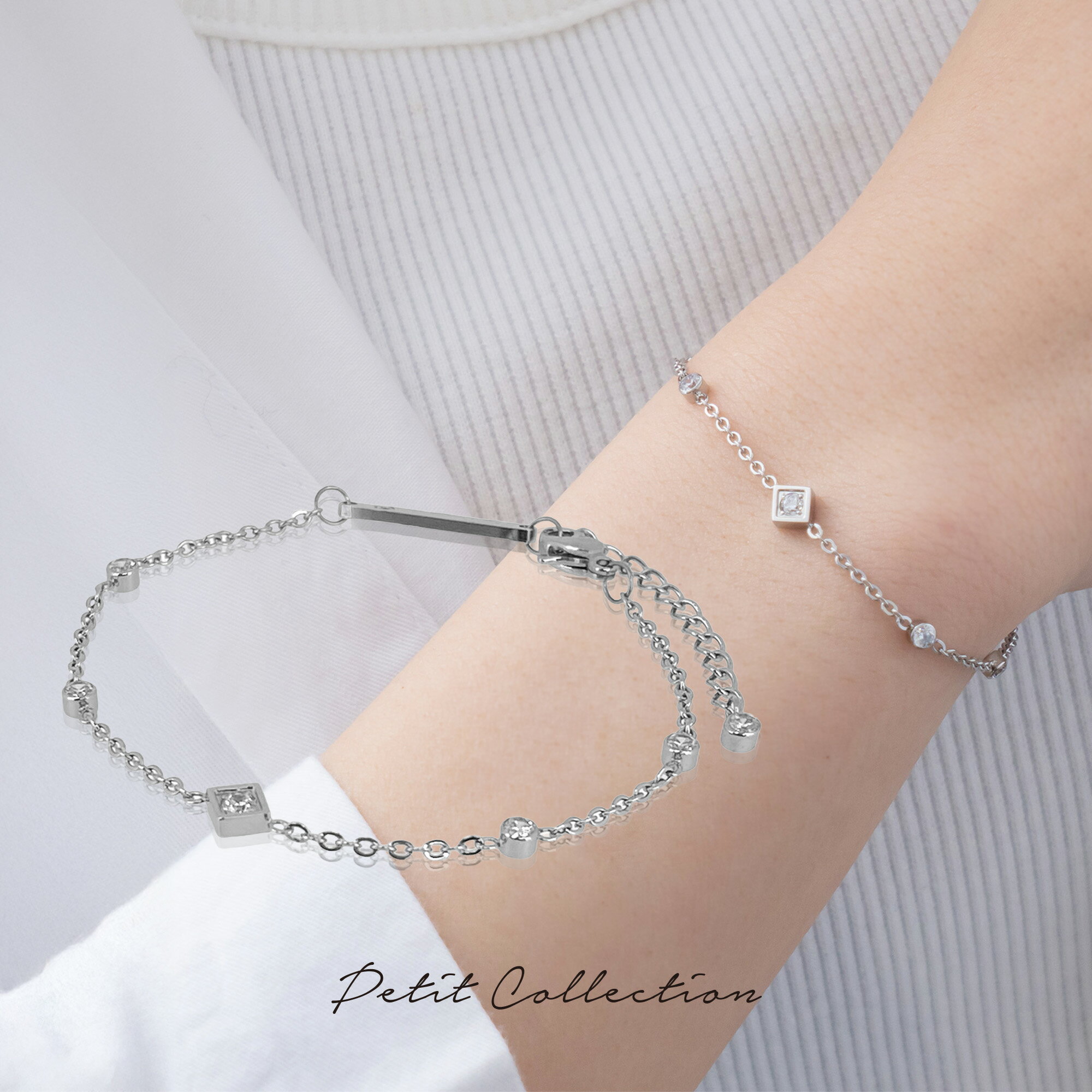 ストーンブレスレット【ステンレス ブレスレット レディース Petit Collection プチコレクション】