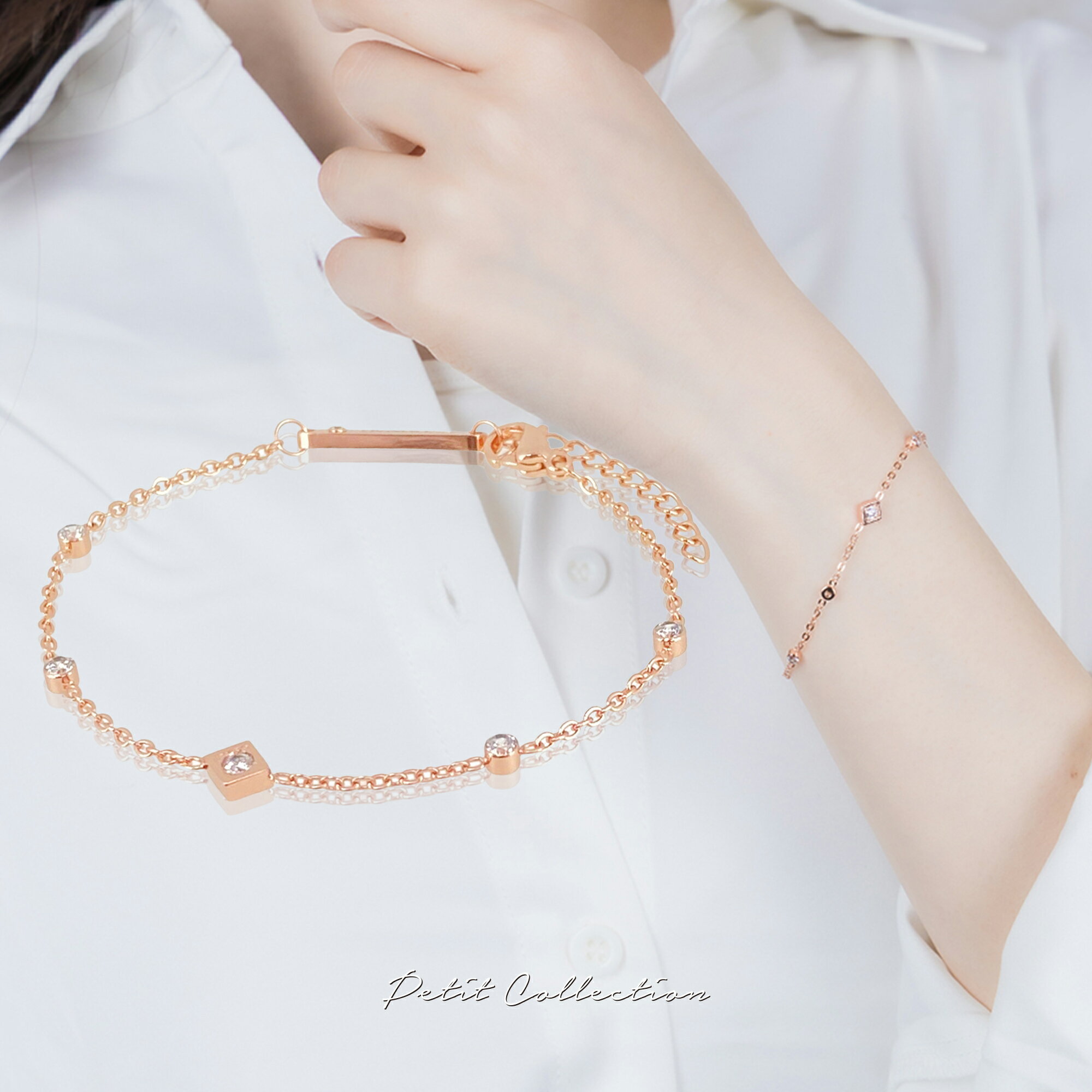 ストーンブレスレット【ステンレス ブレスレット レディース Petit Collection プチコレクション】