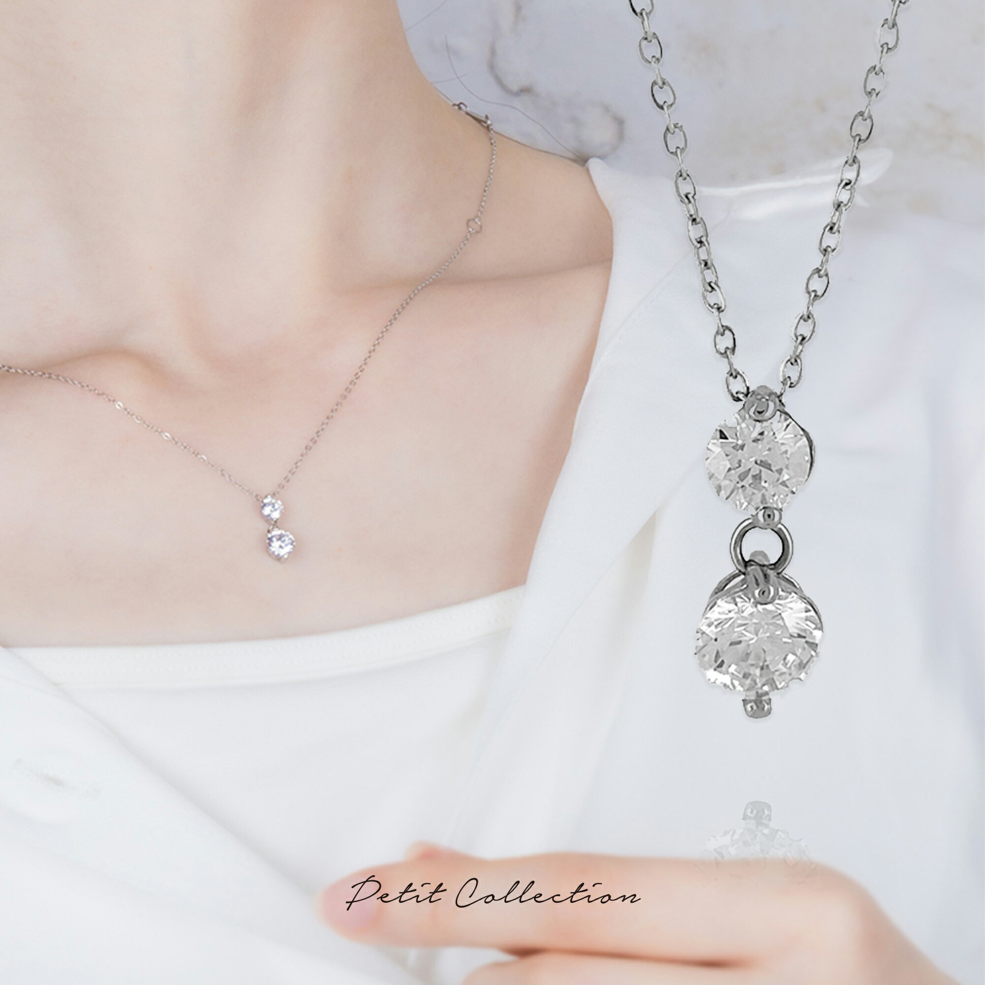 ストーンネックレス【ステンレス ネックレス レディース Petit Collection プチコレクション】