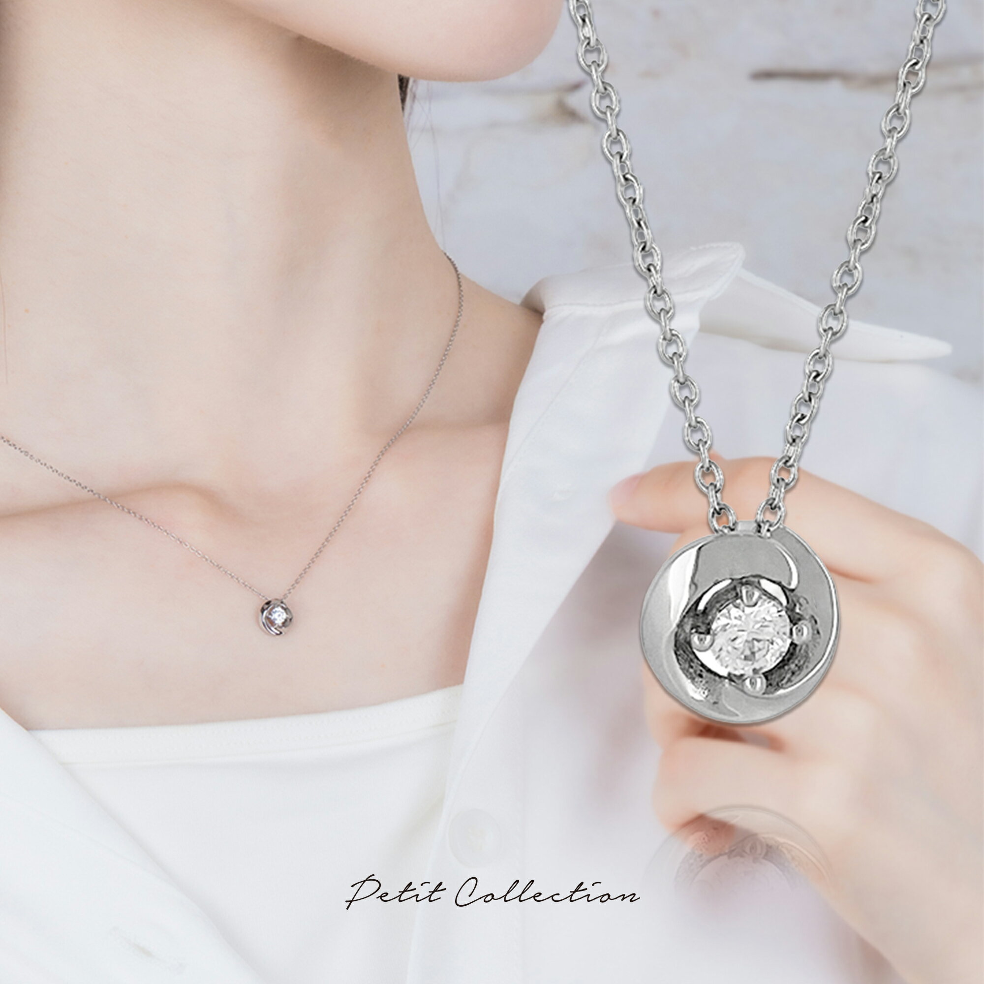 フラワーネックレス【ステンレス ネックレス レディース Petit Collection プチコレクション】