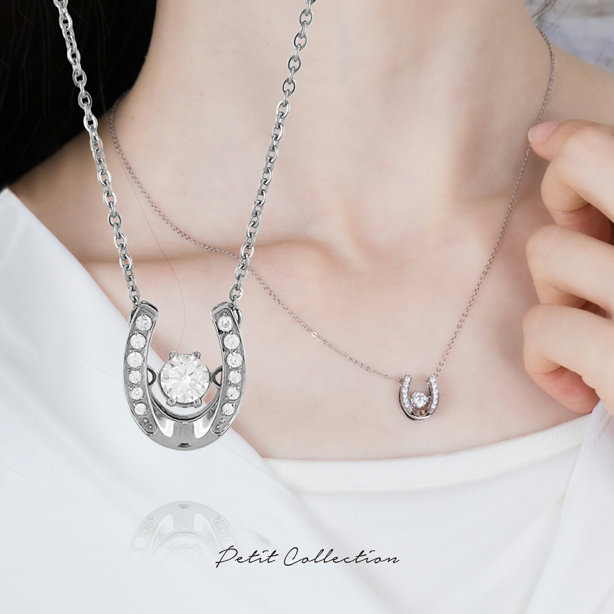 ホースシュームービングネックレス【ステンレス ネックレス レディース ネックレス Petit Collection】