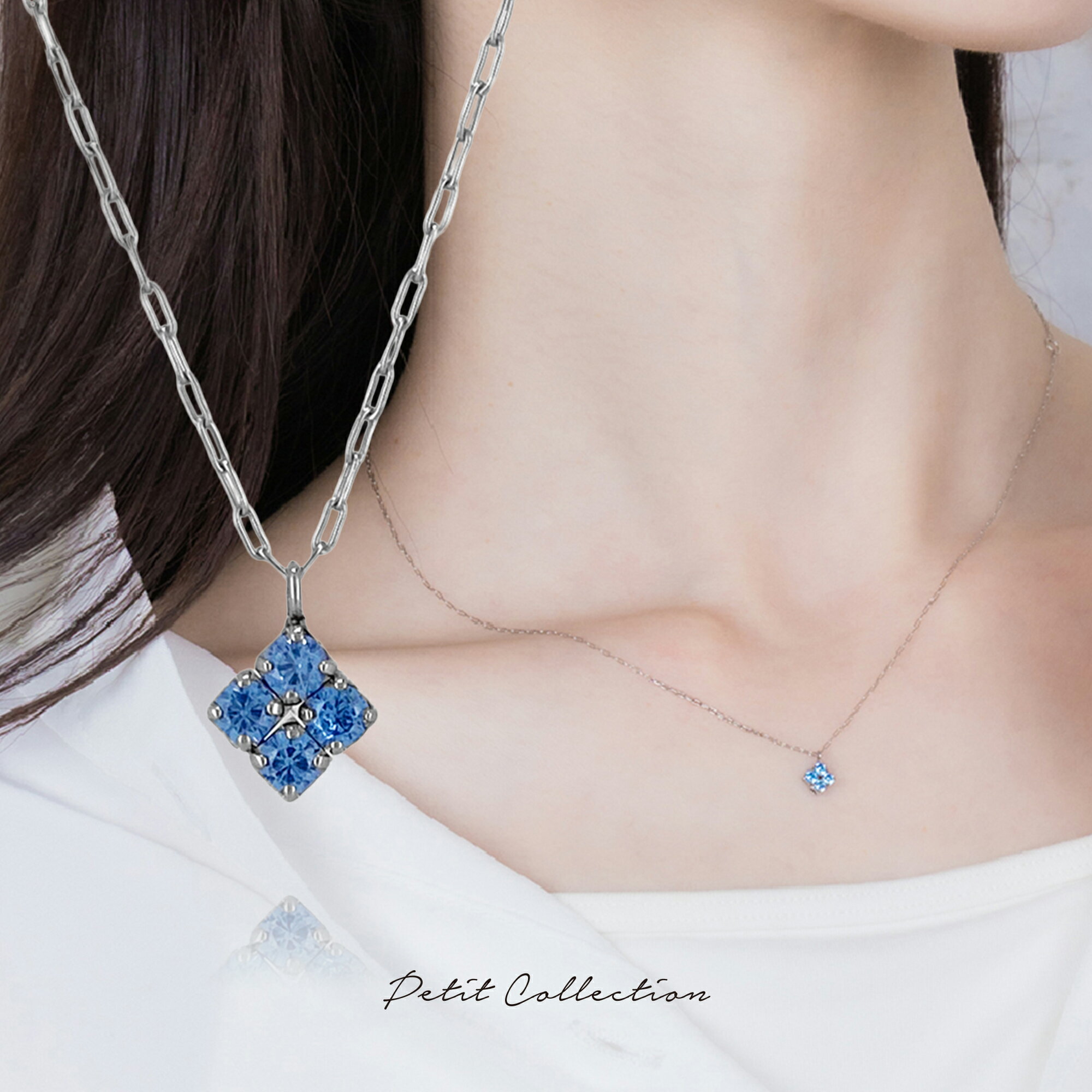 4クローバーネックレス【ステンレス ブレスレット レディース Petit Collection プチコレクション】