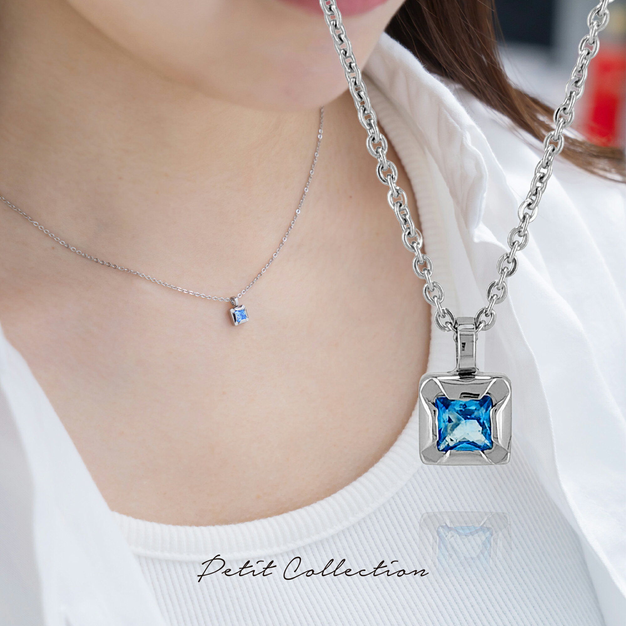 ストーンネックレス【ステンレス ブレスレット レディース Petit Collection プチコレクション】