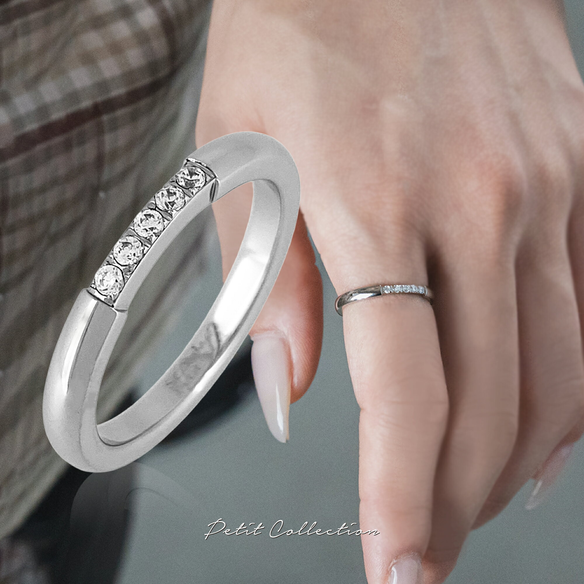 5ストーンリング【ステンレス リング レディース Petit Collection プチコレクション】