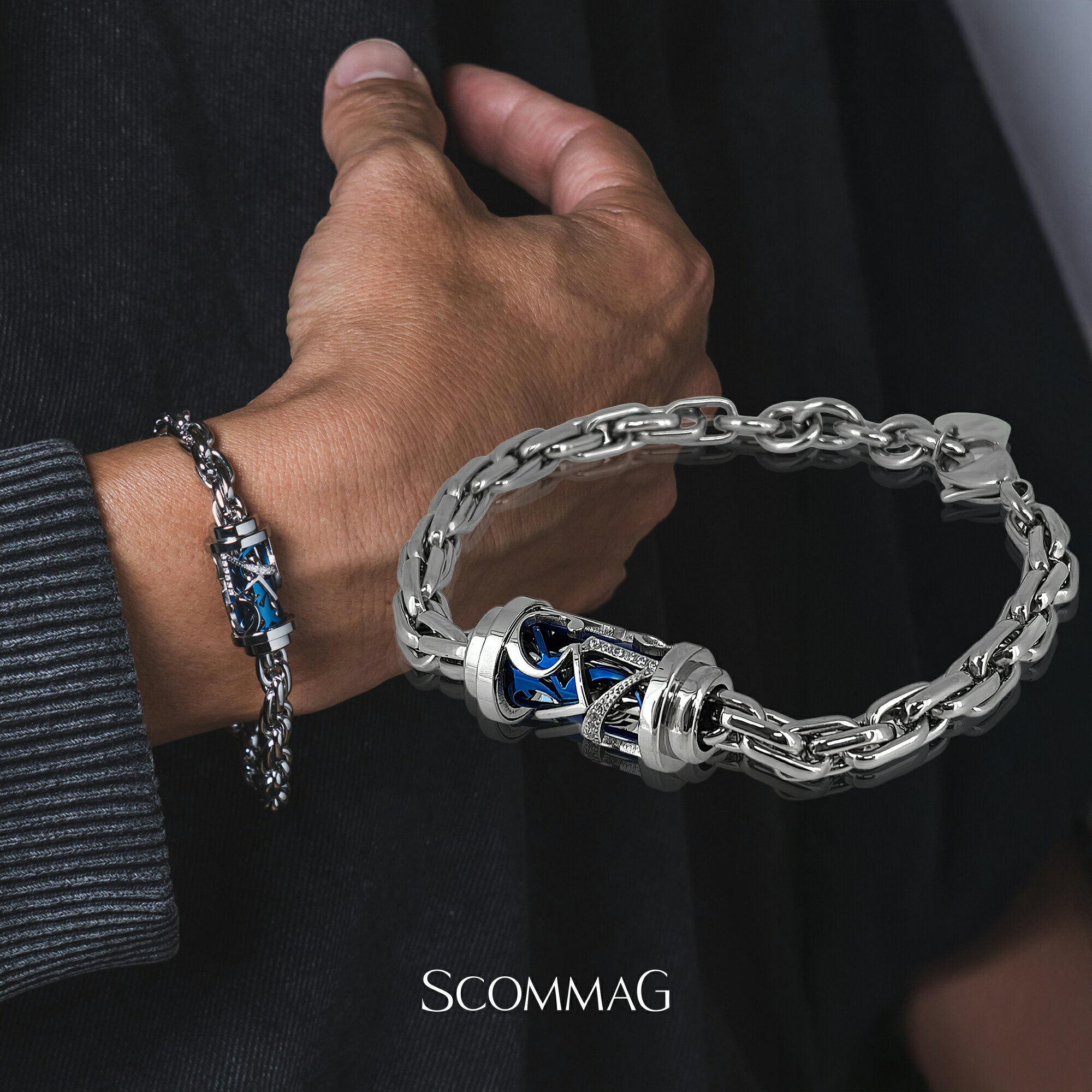 樂天商城 - ナンバーバレルブレスレット(L)【ステンレス ブレスレット メンズ SCOMMAG エスカマジー】