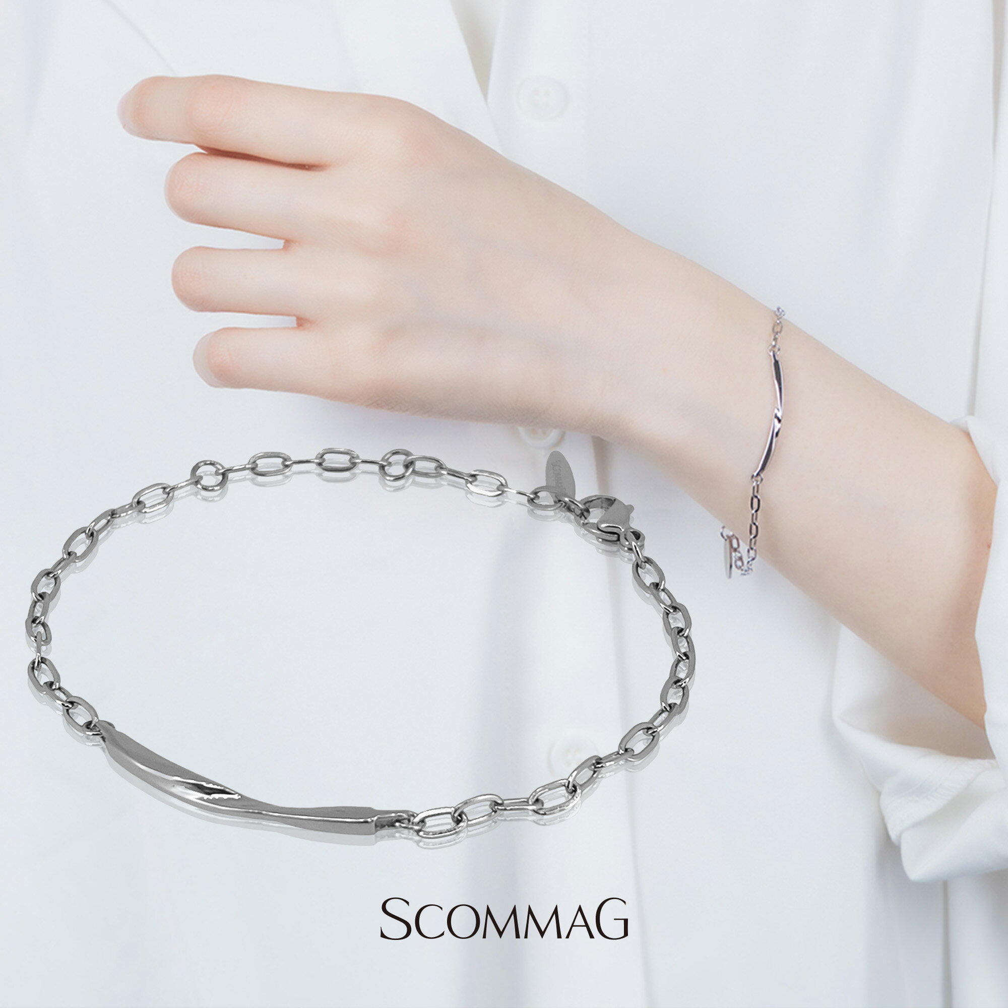 ツイストスマートブレスレット(S)【ステンレス ブレスレット レディース ペア SCOMMAG エスカマジー】