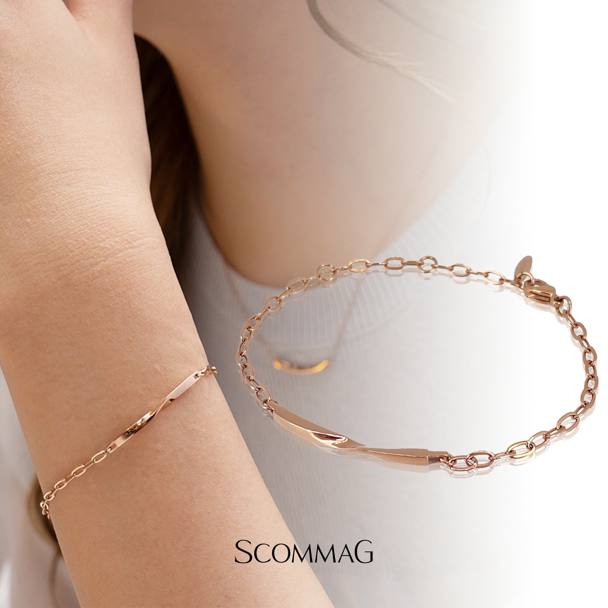 ツイストスマートブレスレット(S)【ステンレス ブレスレット レディース ペア SCOMMAG エスカマジー】