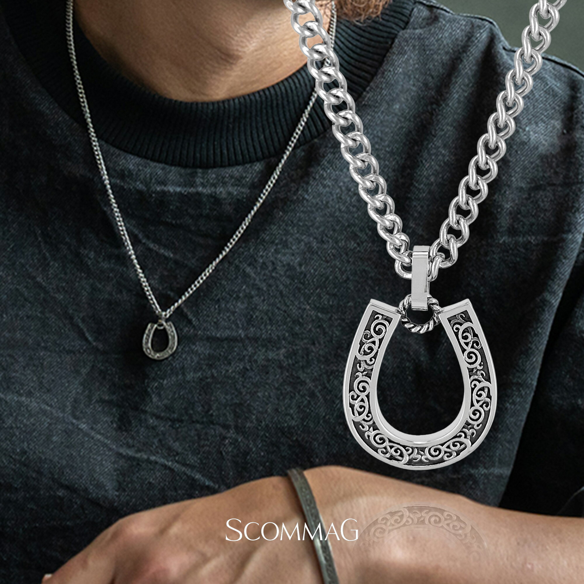 クラシックホースシューネックレス【ステンレス ネックレス レディース メンズ SCOMMAG エスカマジー クラシックコレクション】