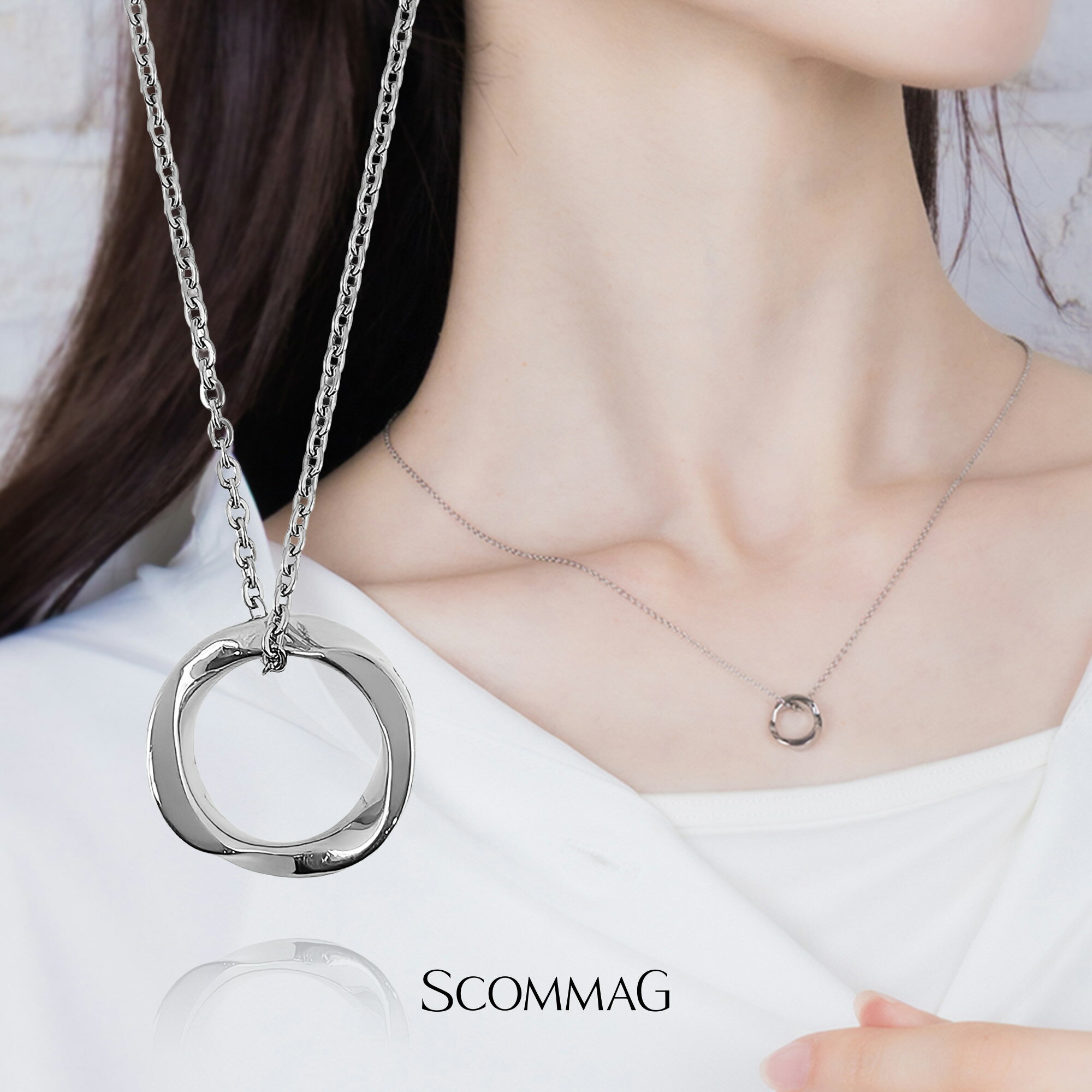 ツイストリングネックレス【ステンレス ネックレス レディース SCOMMAG エスカマジー】
