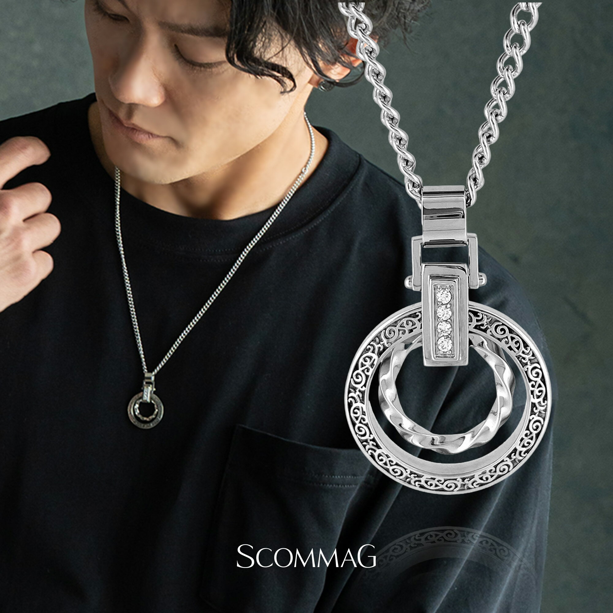 樂天商城 - クラシックサークルネックレス【ステンレス ネックレス メンズ SCOMMAG エスカマジー クラシックシリーズ】