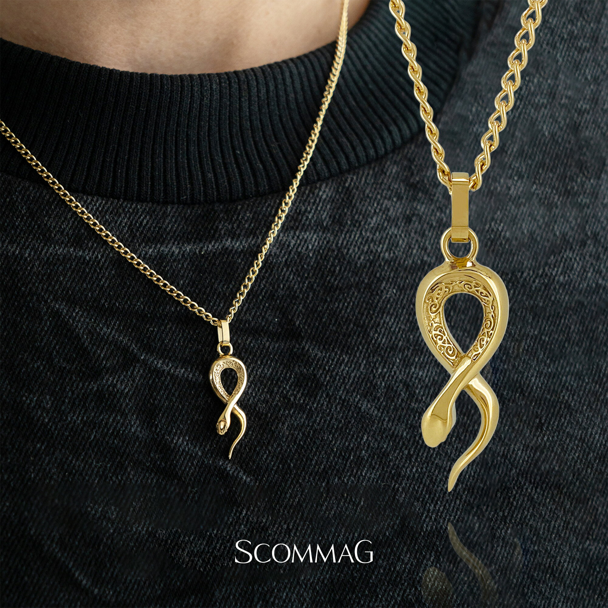 クラシックスネークネックレス【ステンレス ネックレス メンズ レディース SCOMMAG エスカマジー クラ..