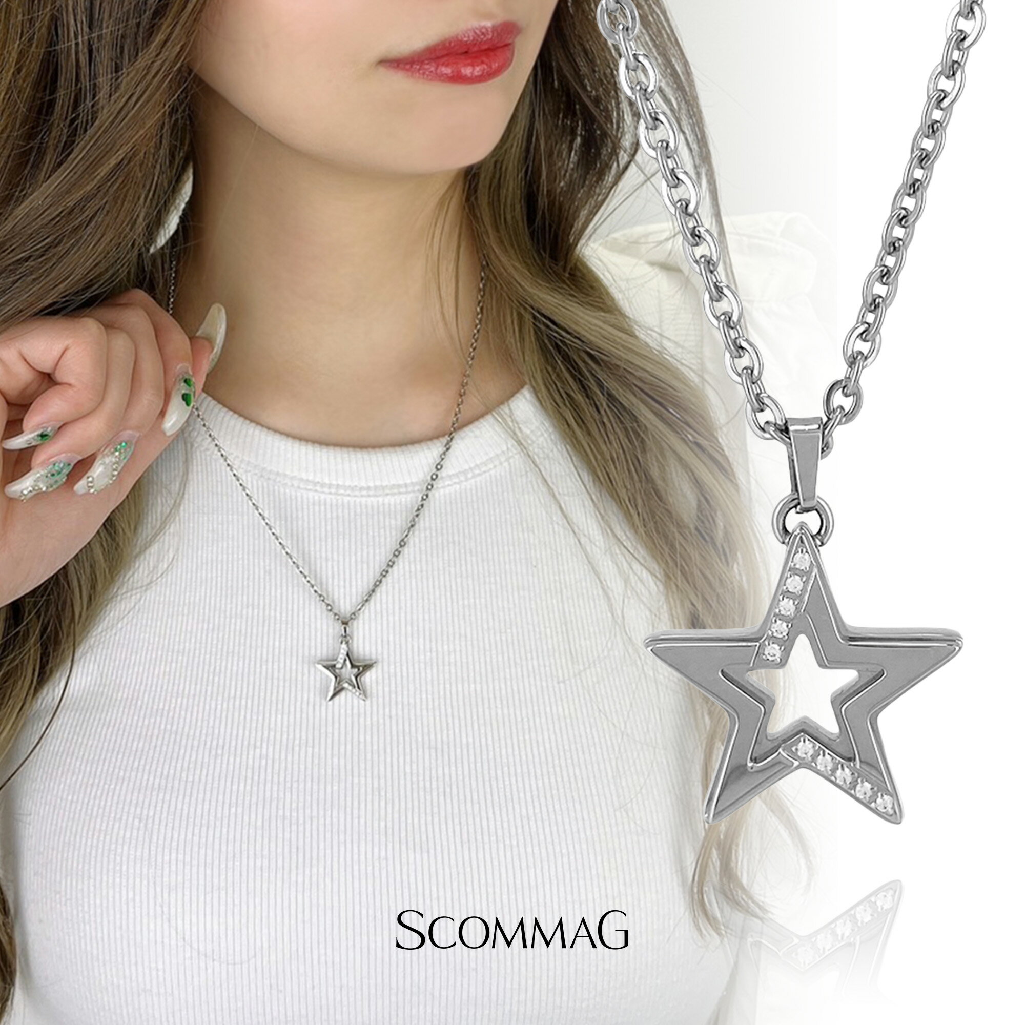 スターネックレス【ステンレス ネックレス メンズ レディース SCOMMAG エスカマジー】