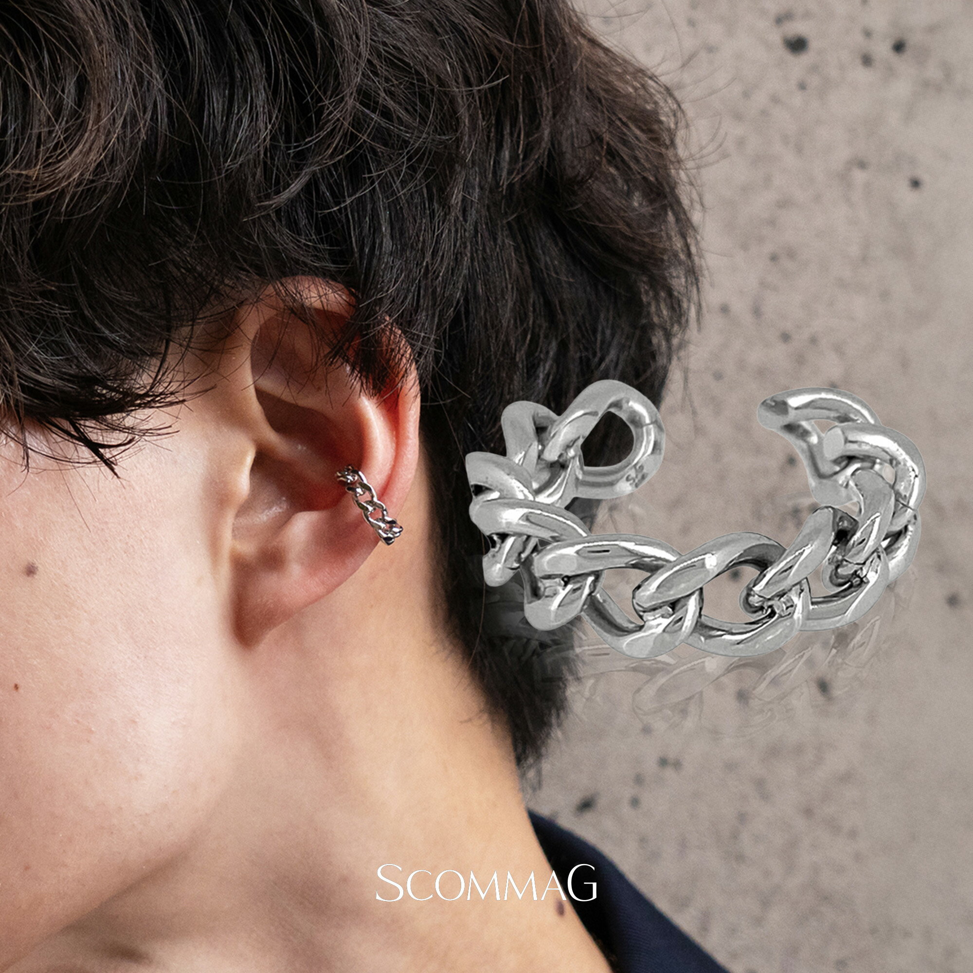 イヤーカフ(片耳用)【ステンレス イヤーカフ メンズ レディース SCOMMAG エスカマジー】