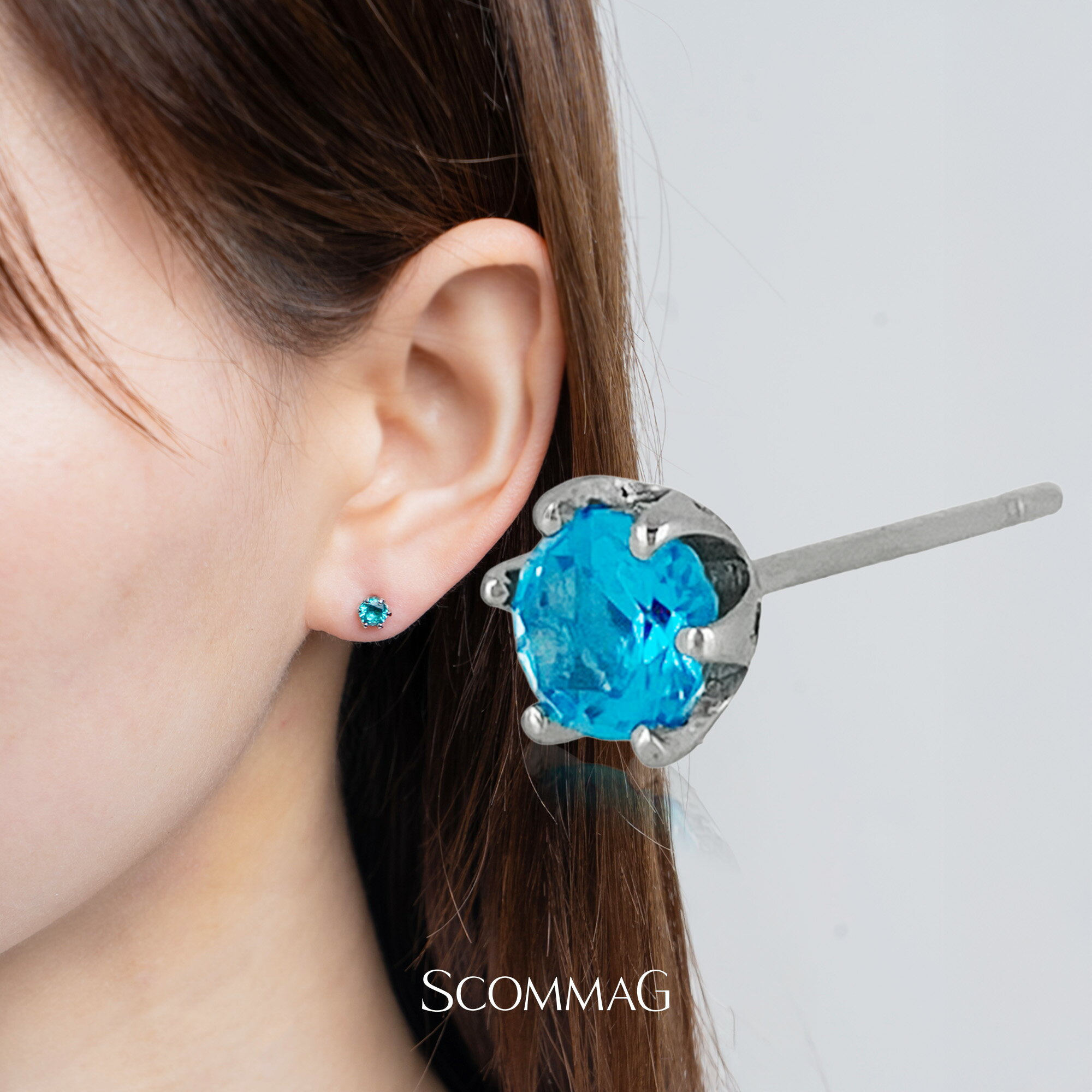 ストーンピアス(片耳用)【ステンレス ピアス メンズ レディース SCOMMAG エスカマジー】