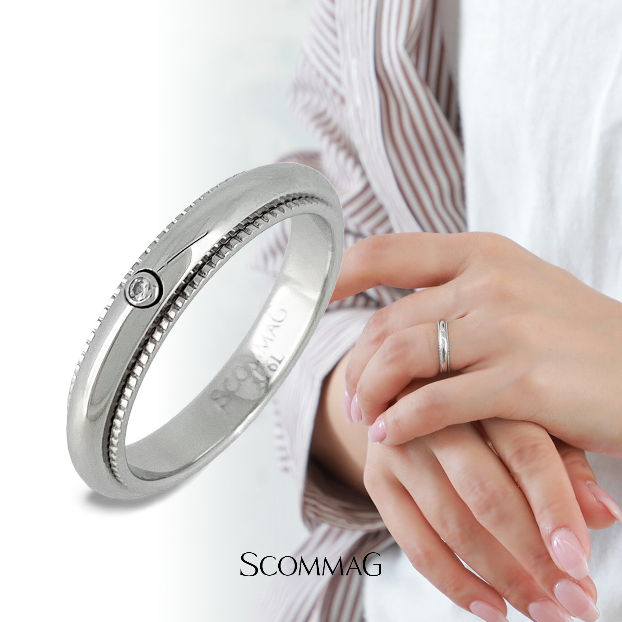 ストレートラインリング【ステンレス ネックレス レディース SCOMMAG エスカマジー】