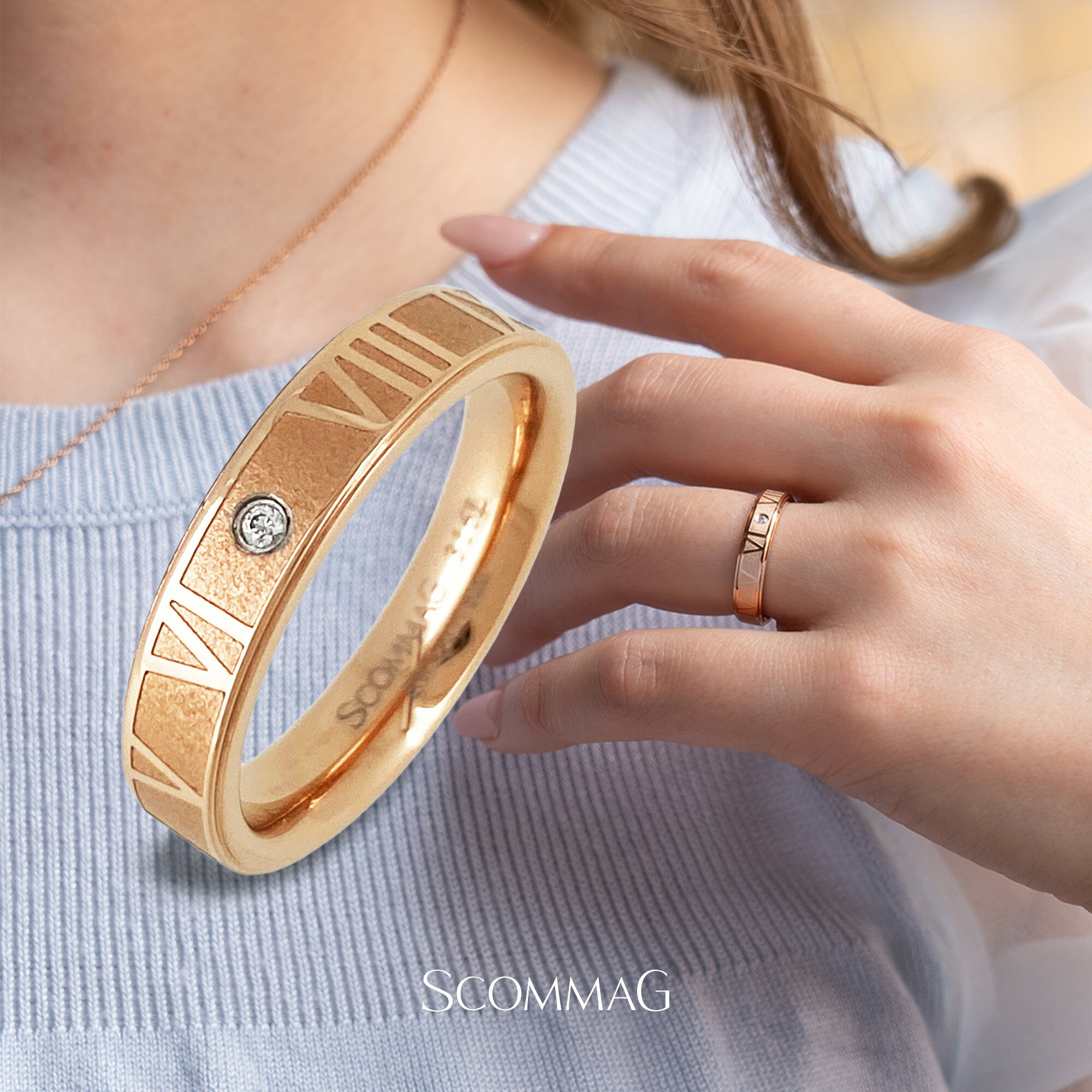 【刻印無料サービス】クロックナンバーリング【ステンレス リング レディース SCOMMAG エスカマジー】